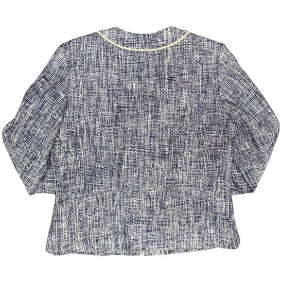 EUC Women's PENDLETON Navy/Cream Tweed Full Zip Blazer Jacket | Size 10P‎ - Picture 4 of 10